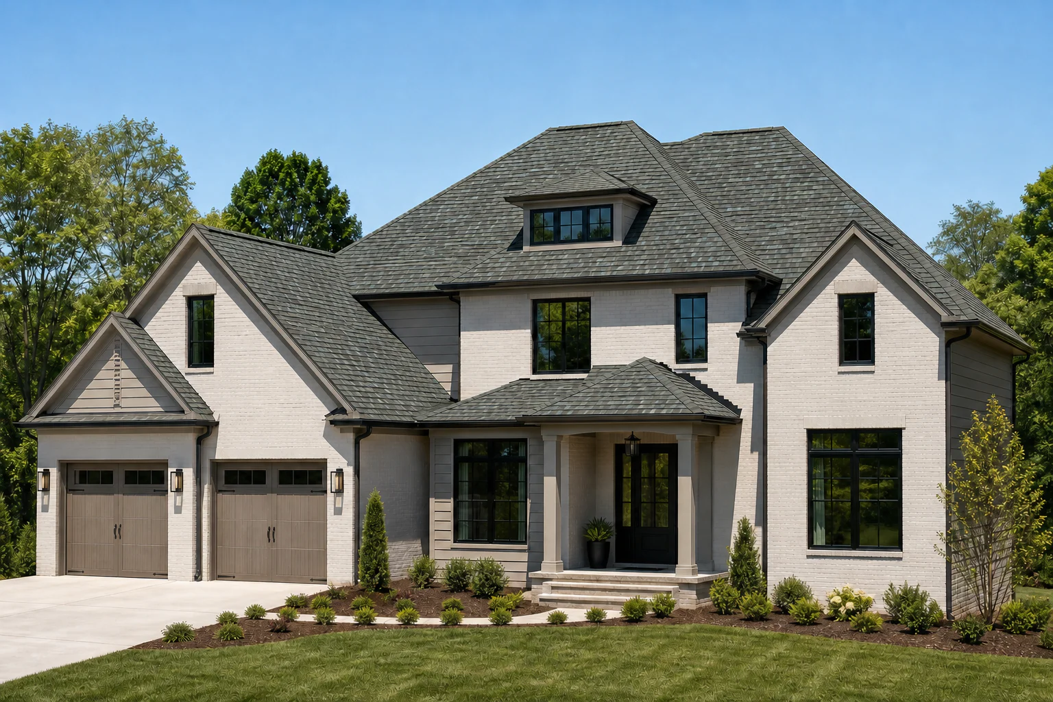 Generated home preview with Evergreen Mist shingles