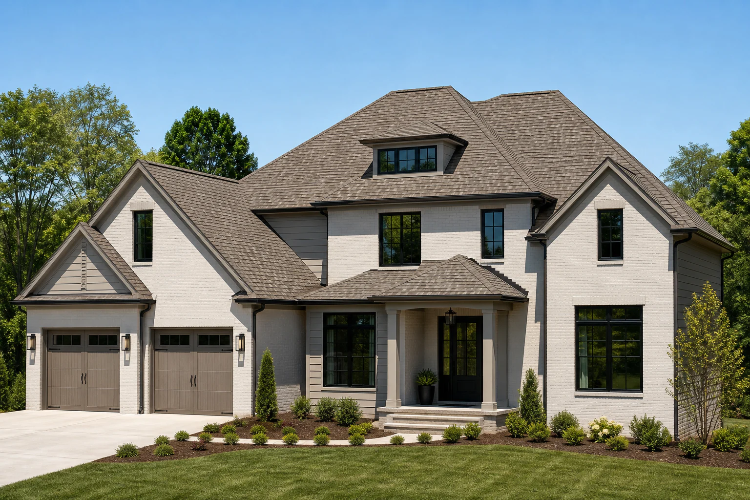 Generated home preview with Sand Dune shingles